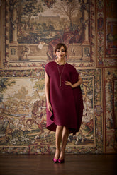 Lanna Drape Dress - Burgundy